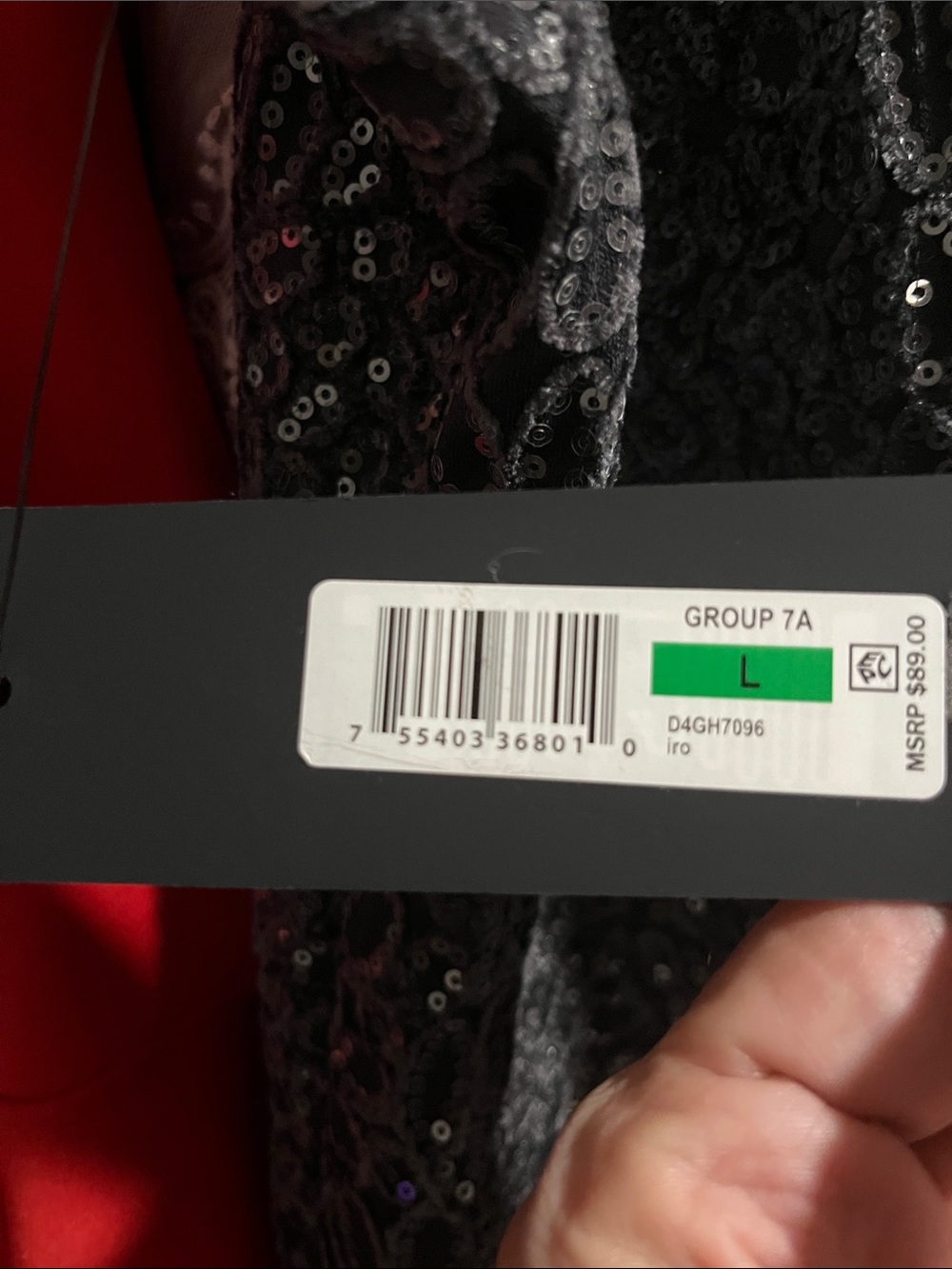 DKNY Black Sequin Mesh Tank Top NWT - Picture 5 of 5